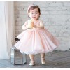 新款韩版儿童晚礼服粉色花童公主裙